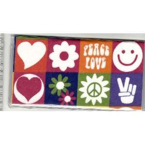  Checkbook Cover Peace Love Smile Flower 