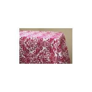  Wholesale wedding 90x132 Flocking Tablecloth   Fuchsia 