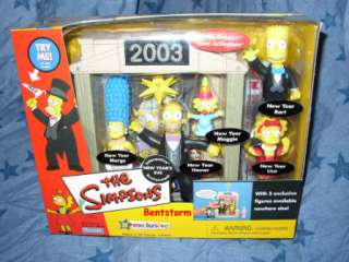 2003 The Simpsons NEW YEARS EVE PLAYSET HOMER BART MARGE SPRINGFIELD 