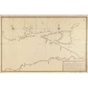   1700s Map NE coast Venezuela Trinidad & Tobago Islands