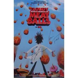  AUTOGRAPHED CLOUDY WITH A CHANCE OF MEATBALLS POSTER 