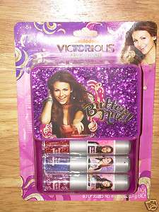 Nickelodeon VICTORIOUS Lip Gloss Set Beauty Kit w/ Tori Glitter Case 