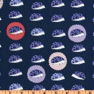  44 Wide Outfoxed Hedgehogs Navy Fabric By The Yard Arts 