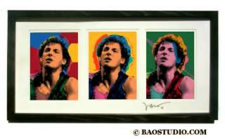 3x Bruce Springsteen   Framed Pop Art Signed Dated  