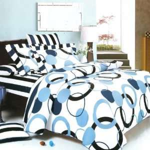  Blancho Bedding   [Artistic Blue] 100% Cotton 5PC 