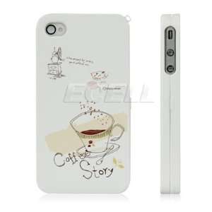     COFFEE CUP STORY FRONT & BACK CASE FOR APPLE iPHONE 4 Electronics