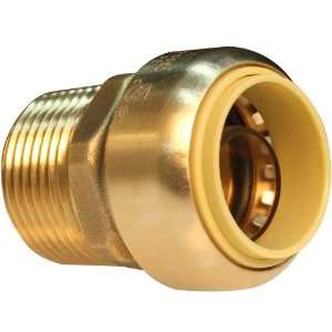 Push Connect PC LF822M 3/4 Inch Push by 3/4 Inch MNPT, Lead Free Brass 