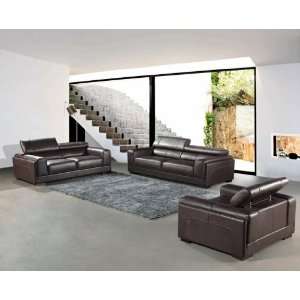 com Modern Furniture  VIG  915   Brown Top Grain Italian Leather Sofa 