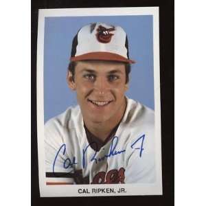  1980s Bal Orioles Postcard Cal Ripken Jr. Auto B & E 