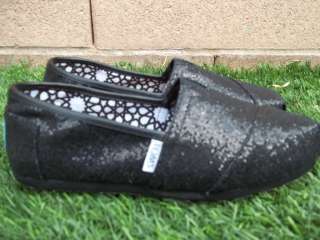 Toms Womens Classic Black Glitter New In Box MSRP $50 SIZE 5 to 10 