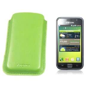   for Samsung galaxy S   Smooth Cow Leather   Light Green Electronics