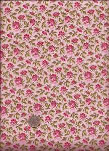 Savon Bouquet Rosebuds Print on pink Fabric by Verna Mosquera  