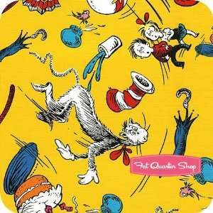 The Cat in the Hat Celebration Yellow Messy Room Fabric   SKU# 10797 