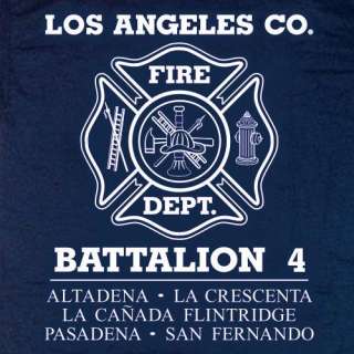 Los Angeles County Fire Dept. Battalion 4 T shirt L  