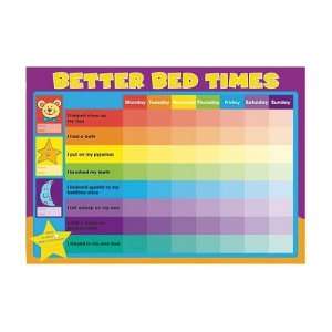    (12x17) Laminated Better Bed Times Chart Poster