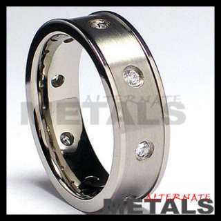NEW Titanium Ring Wedding Band Jewelry CZ 8 to 12  