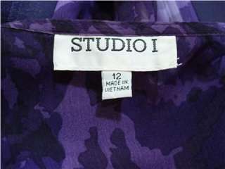 WOMENS STUDIO 1 DRESS W JACKET OUTFIT PURPLE DRESSY CAREER SIZE 12 (OR 