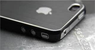 Luxury Brushed Metal Aluminum/Chrome Hard Back Case Cover For iPhone 4 