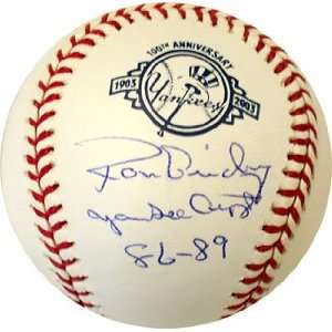  Ron Guidry Signed Ball   with  89 Inscription Sports 