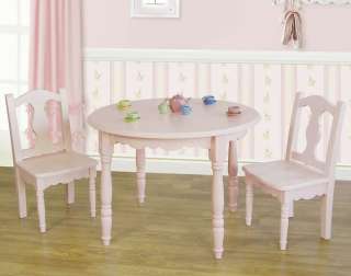 Girls PINK Lindsey round wooden Table & 2 chair Set  