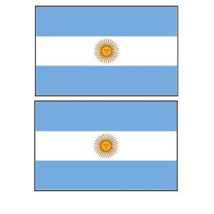 2 Argentina Argentinian Flag Stickers Decal Bumper Window 
