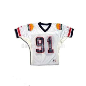 White No. 91 Team Issued Arizona Sports Belle Football Jersey  