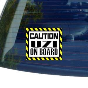  Caution Uzi on Board   Gun   Window Bumper Laptop Sticker 