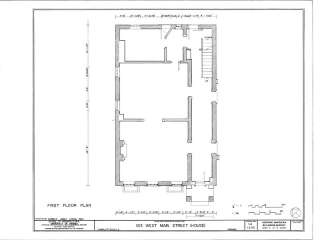 Authentic American Colonial Brick Town house plans, narrow lot 