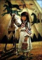 Appaloosa Heart by Karen Noles Native American Canvas  