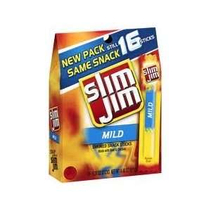 Slim Jim Mild 0.28 Oz Sticks 16 Per Pack  Grocery 