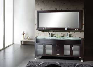 71 Modern Double Sink Bathroom Mirror Vanity Cabinet  