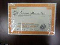 American Brands, Inc. 1970 Stock Certificate Orange  