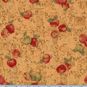  45 Wide Cider Mill Road Crabapples Gold Fabric By The 