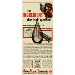1941 Ad Magnus Mabee Reynard Essential Oils FDA Pharmaceutical Medical 