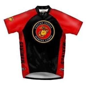  Wear Mens US Marines Emblem Military Short Sleeve Cycling Jersey 