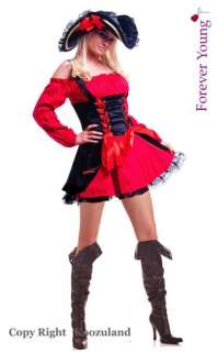 Piece PU Leather Pirate Ladies Fancy Dress Costume  