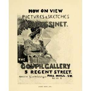   Art Exhibition Goupil Gallery London Lady   Original Halftone Print
