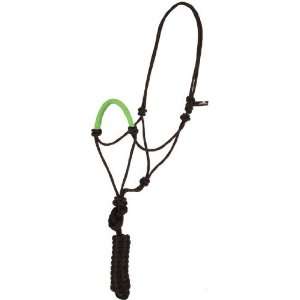   Mustang Braided Nose Black Rope Halter With 8 Lead