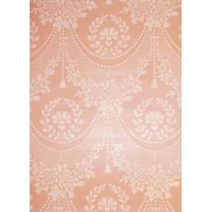  pink wallpaper with a floral pattern (double roll)