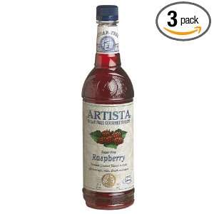 Artista Gourmet Sugar Free Syrup, Raspberry, 25.4 Ounce Bottles (Pack 