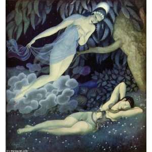  Hand Made Oil Reproduction   Edmund Dulac   32 x 34 inches   Selene 