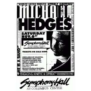  Michael Hedges 1993 Concert Poster Springfield