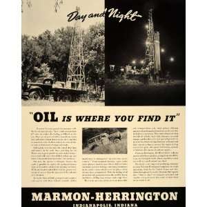 1941 Ad Marmon Herrington Truck Mounted Oil Derrick   Original Print 