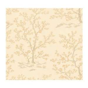   Trees Wallpaper, Rich Butter Cream/Gold Pearl Metallic/Deep Ashy Taupe