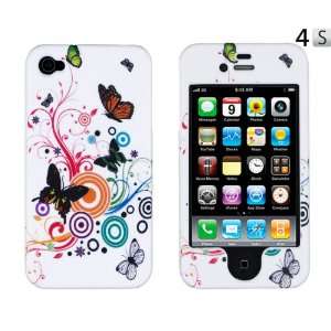 Colorful Butterflies Crystal Case (Front & Back) for Apple 