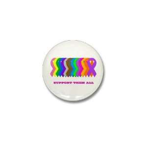  Support them all Breast cancer Mini Button by  