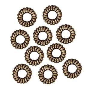  Brass Oxide Finish Lead Free Pewter Coil Spacer Beads 5 