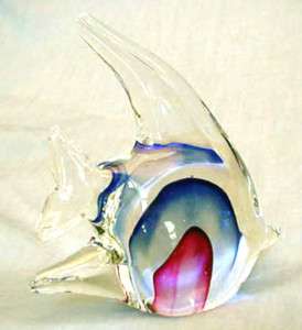 ANGELFISH ART GLASS DECO SCULPTURE FISH FIGURINE NEW  