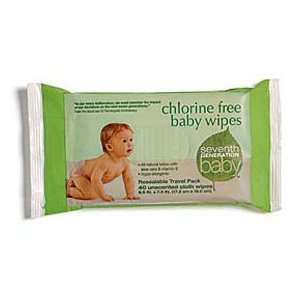  Baby Wipes Non Chlorine Bleached Unsented Travel Pack   40 