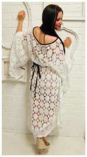   VINTAGE Kaftan PLUS One Size ANGEL Bell Sleeve Kimono Resort DRESS